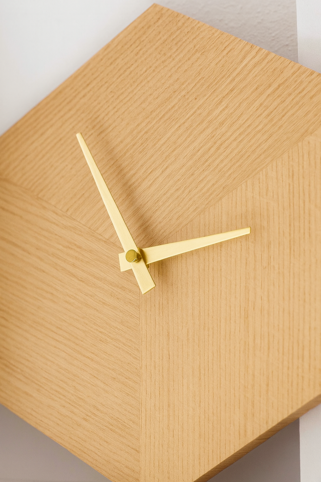Solid Oak Hexagon Clock