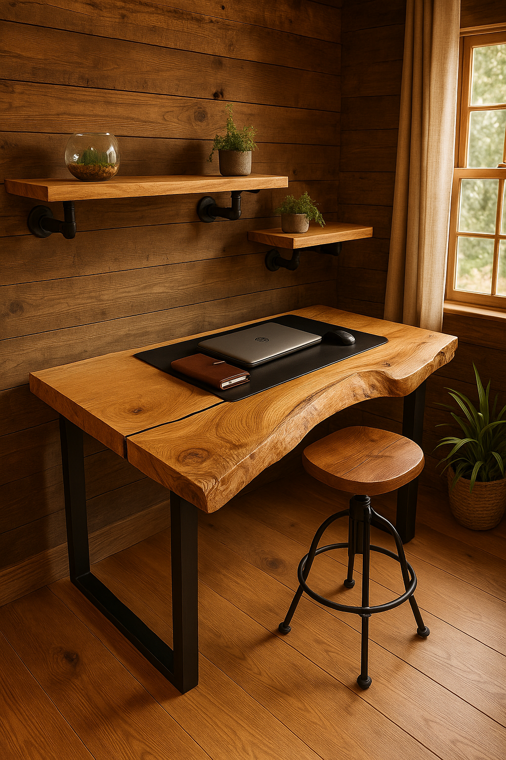 Waney Edge Thick Solid Oak Desk