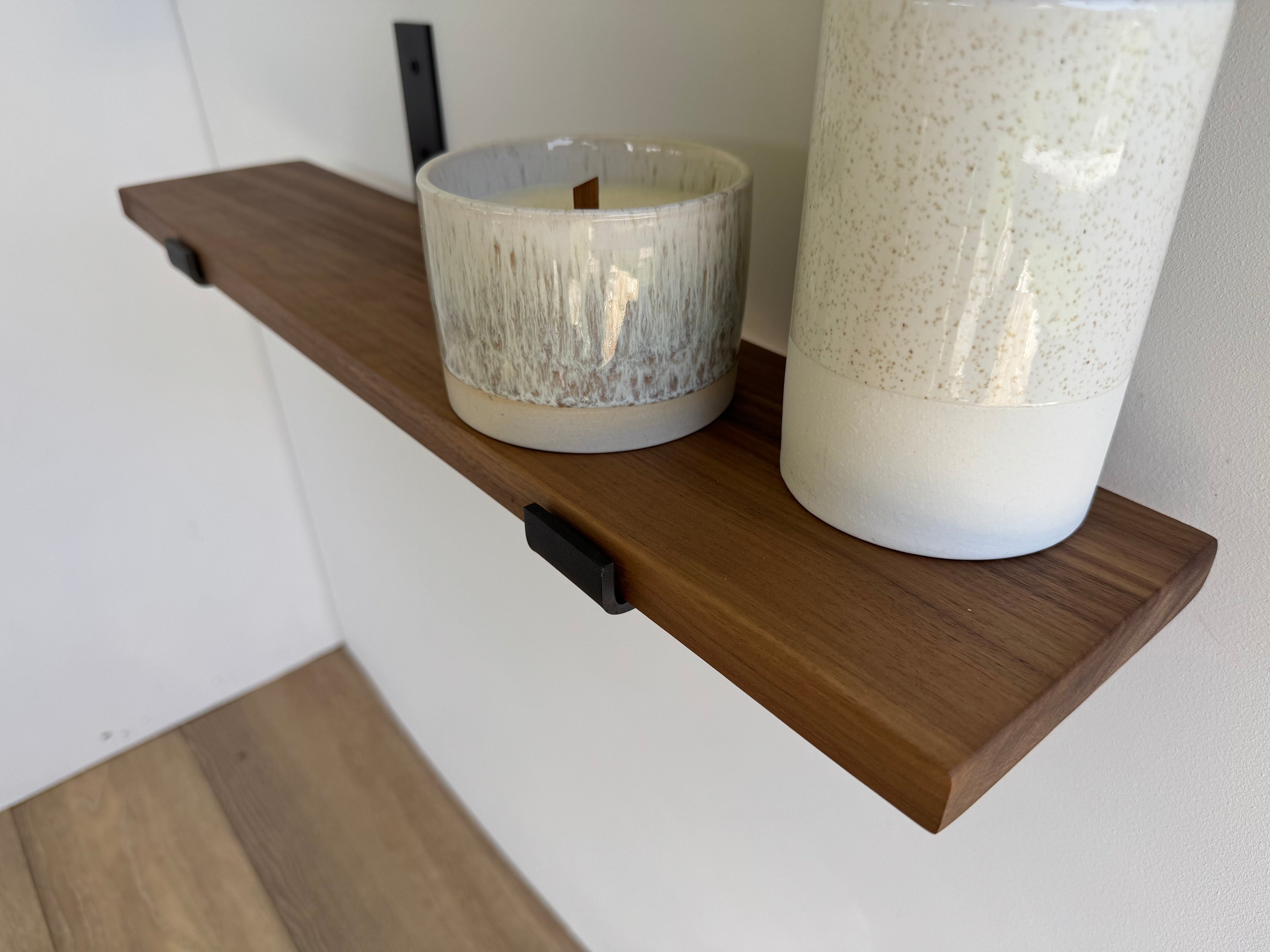 Solid Walnut Wall Shelf - Up Bracket