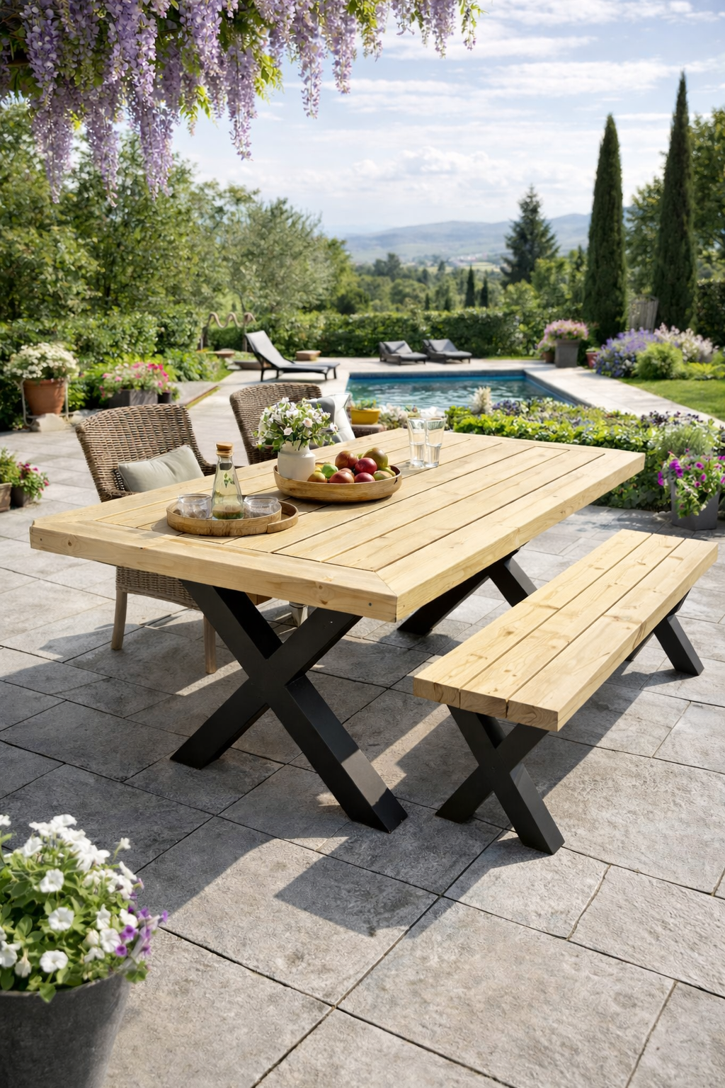 Outdoor Pine Dining Set