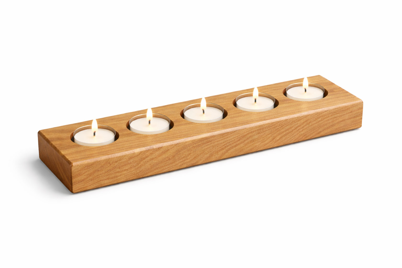Solid Oak Candle Holder