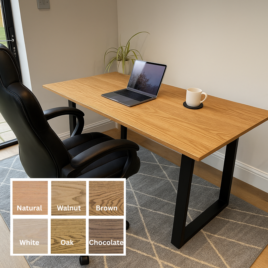 Solid Oak Office Desk With Thick Legs