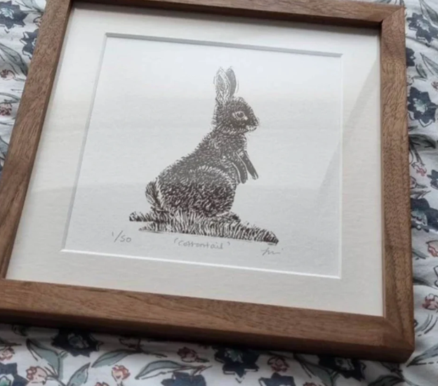 Wooden walnut picture frame Customer image