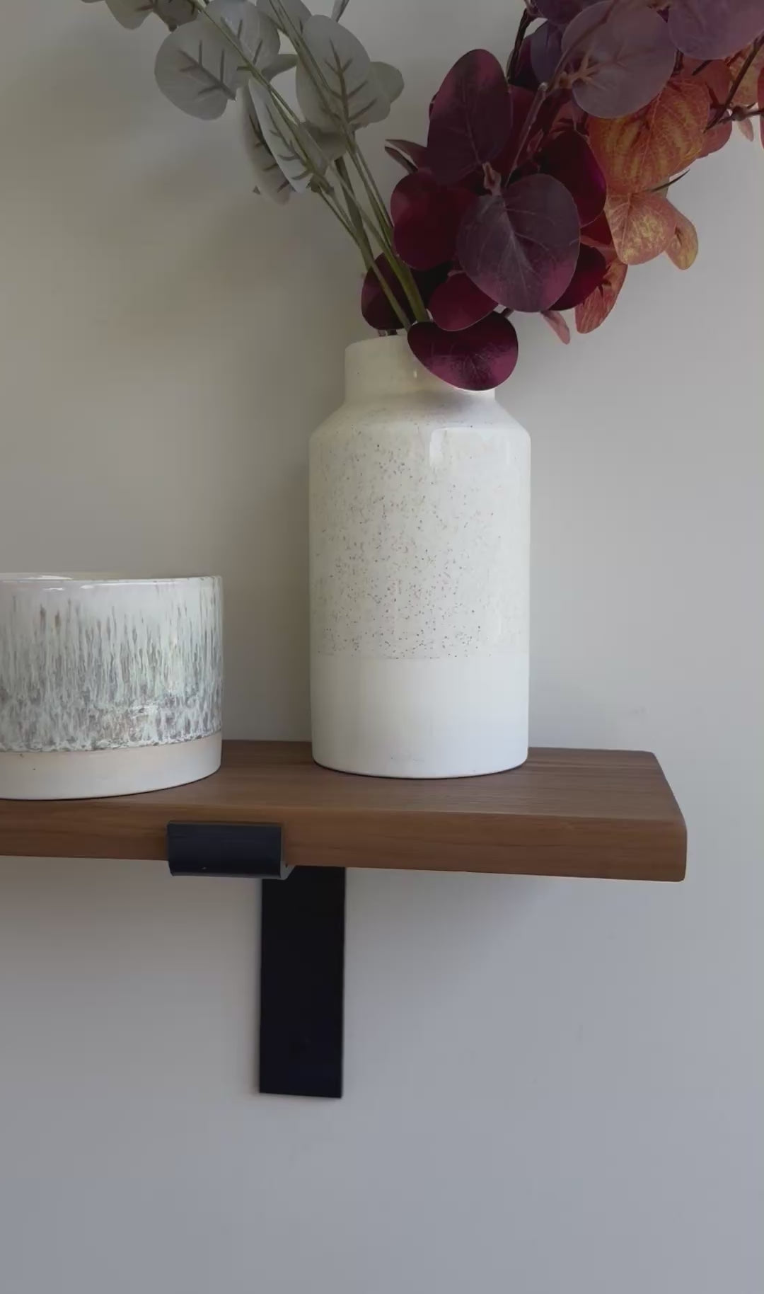 Solid Walnut Wall Shelf - Down Bracket