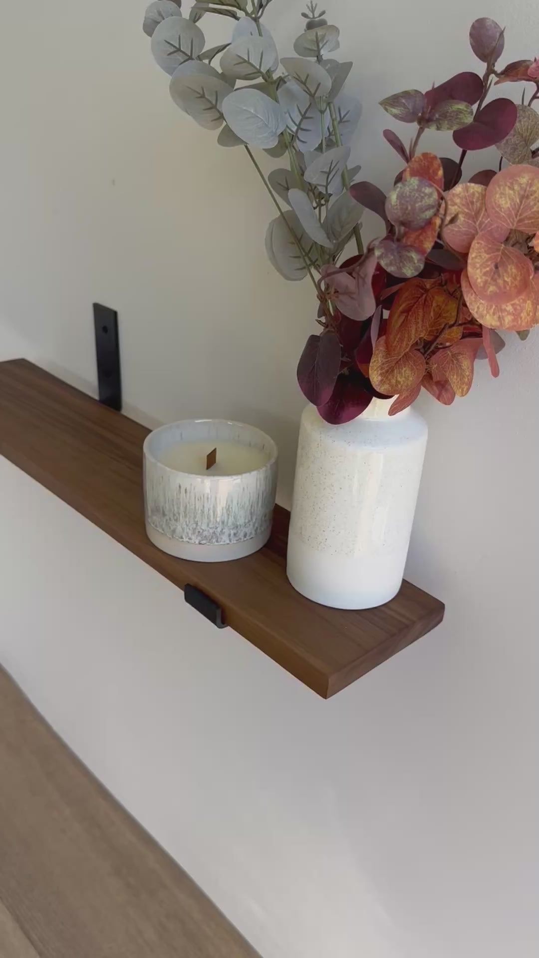 Solid Walnut Wall Shelf - Up Bracket
