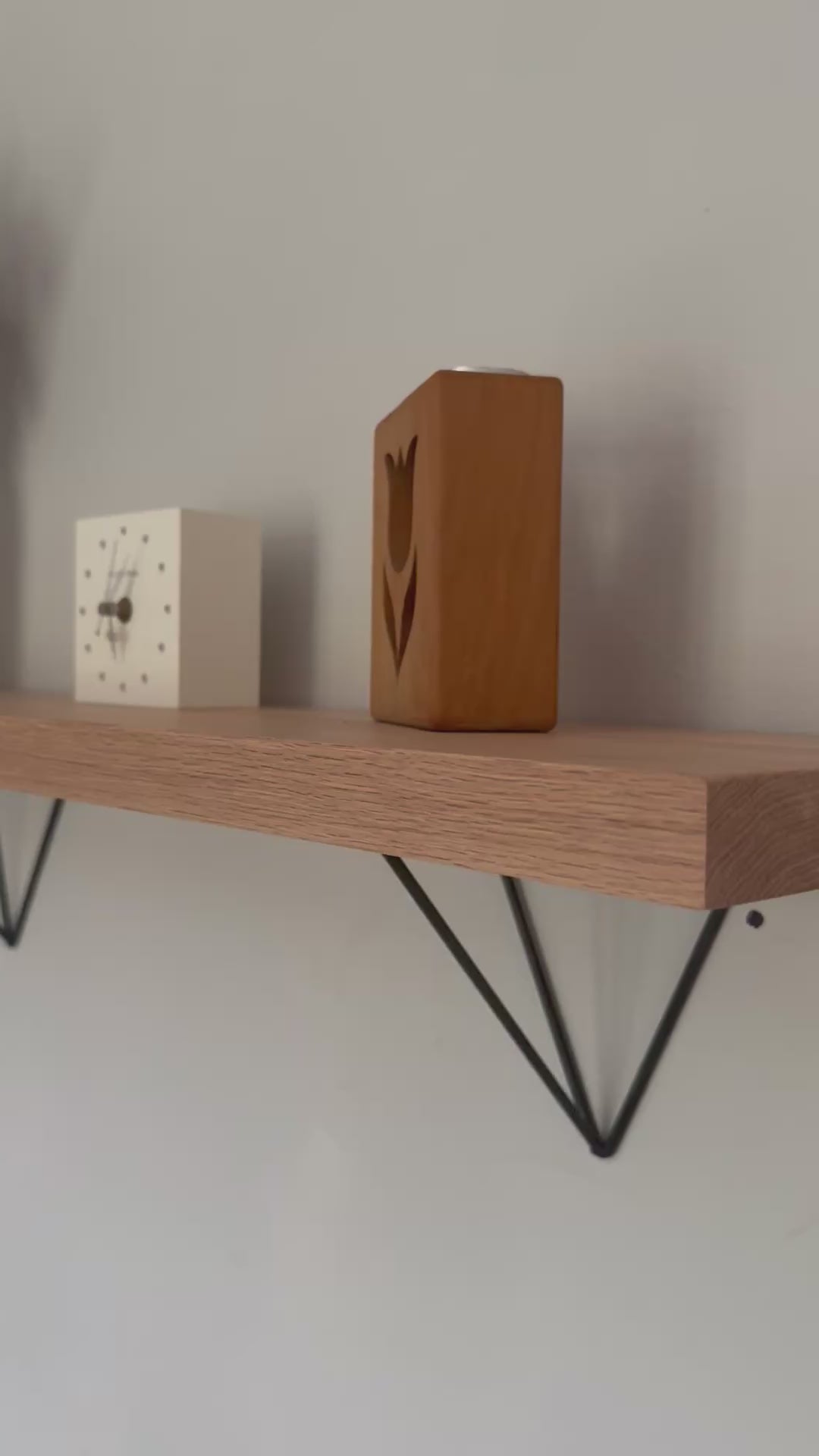 Thick Solid Oak Prism Shelf | Kitchen Shelving