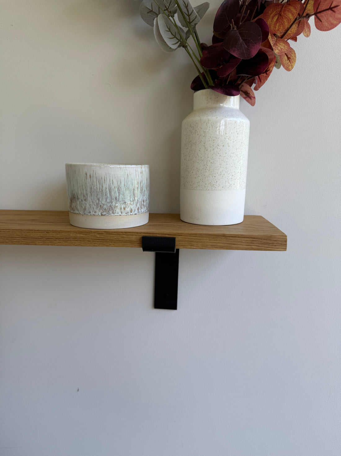 Solid Oak Wall Shelf - Down Bracket