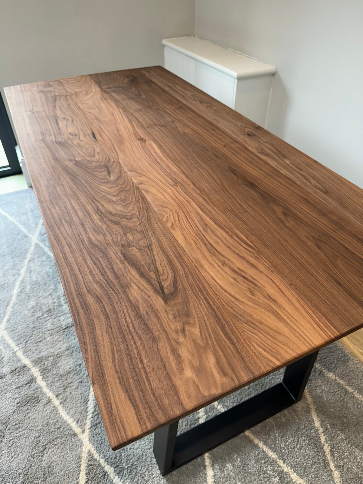 Solid Walnut Office Desk With Thick Legs