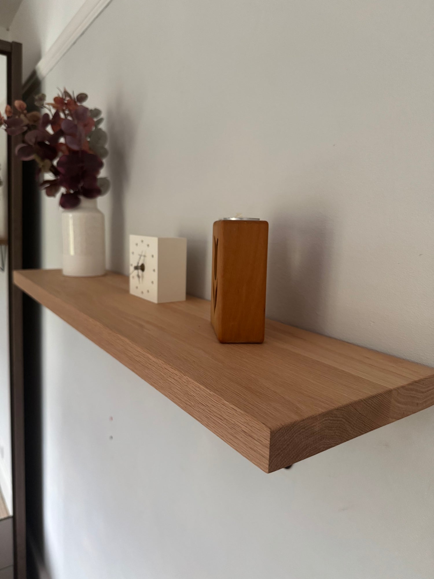 Thick Solid Oak Prism Shelf | Kitchen Shelving