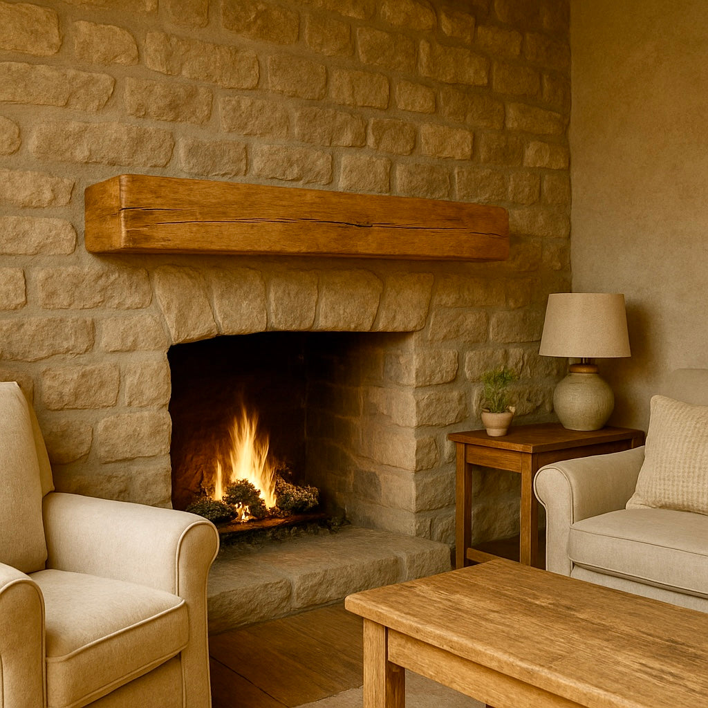 Solid Oak Mantle Piece Beam