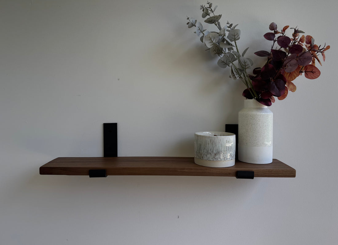 Solid Walnut Wall Shelf - Up Bracket