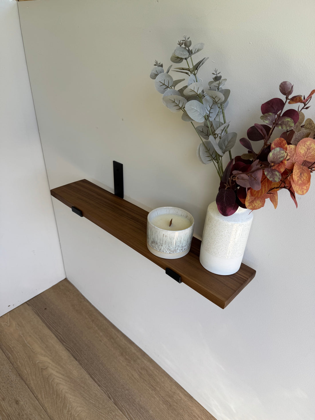 Solid Walnut Wall Shelf - Up Bracket