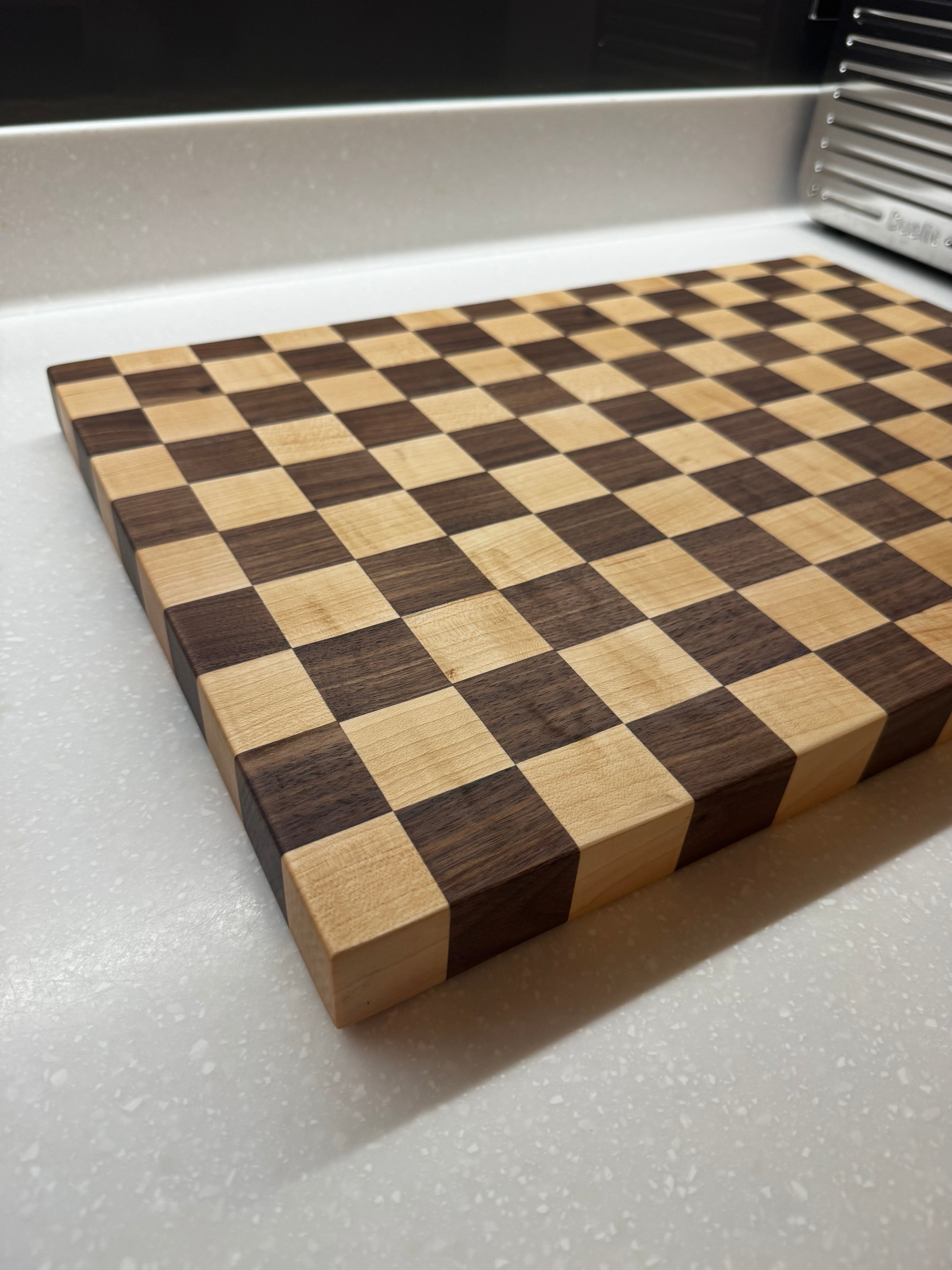 Chequered Walnut &amp; Maple Chopping Board