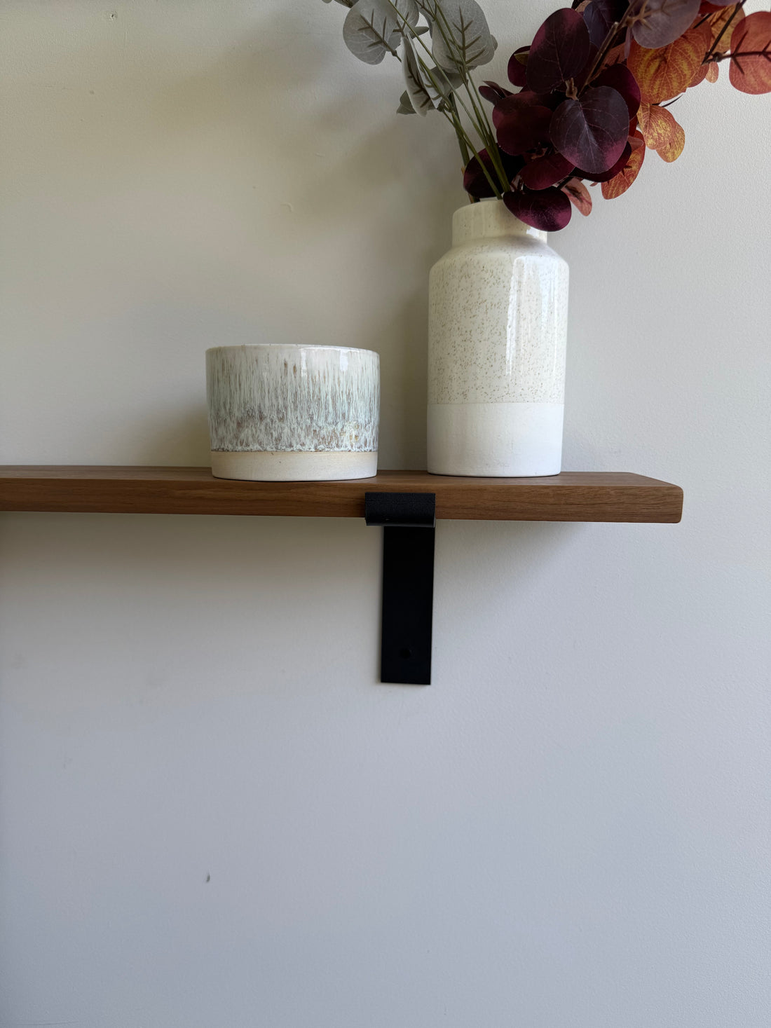 Solid Walnut Wall Shelf - Down Bracket