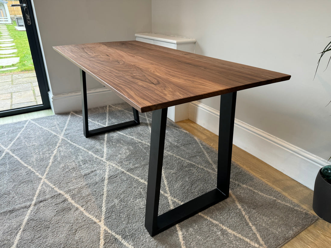 Solid Walnut Office Desk With Thick Legs