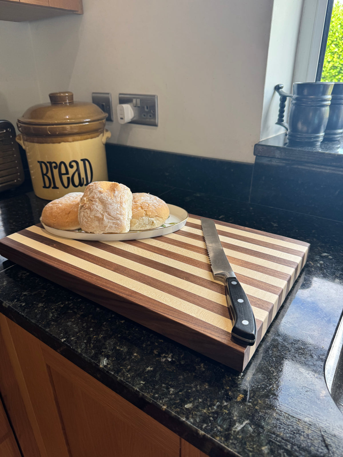 Walnut & Maple Striped Chopping Board