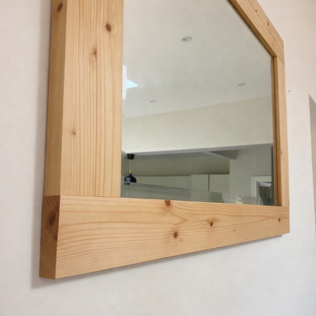 Handmade Redwood Bevelled Mirror