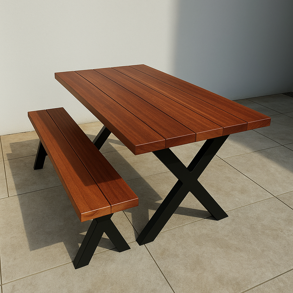 Solid Mahogany Outdoor Garden Wooden Dining Table Set