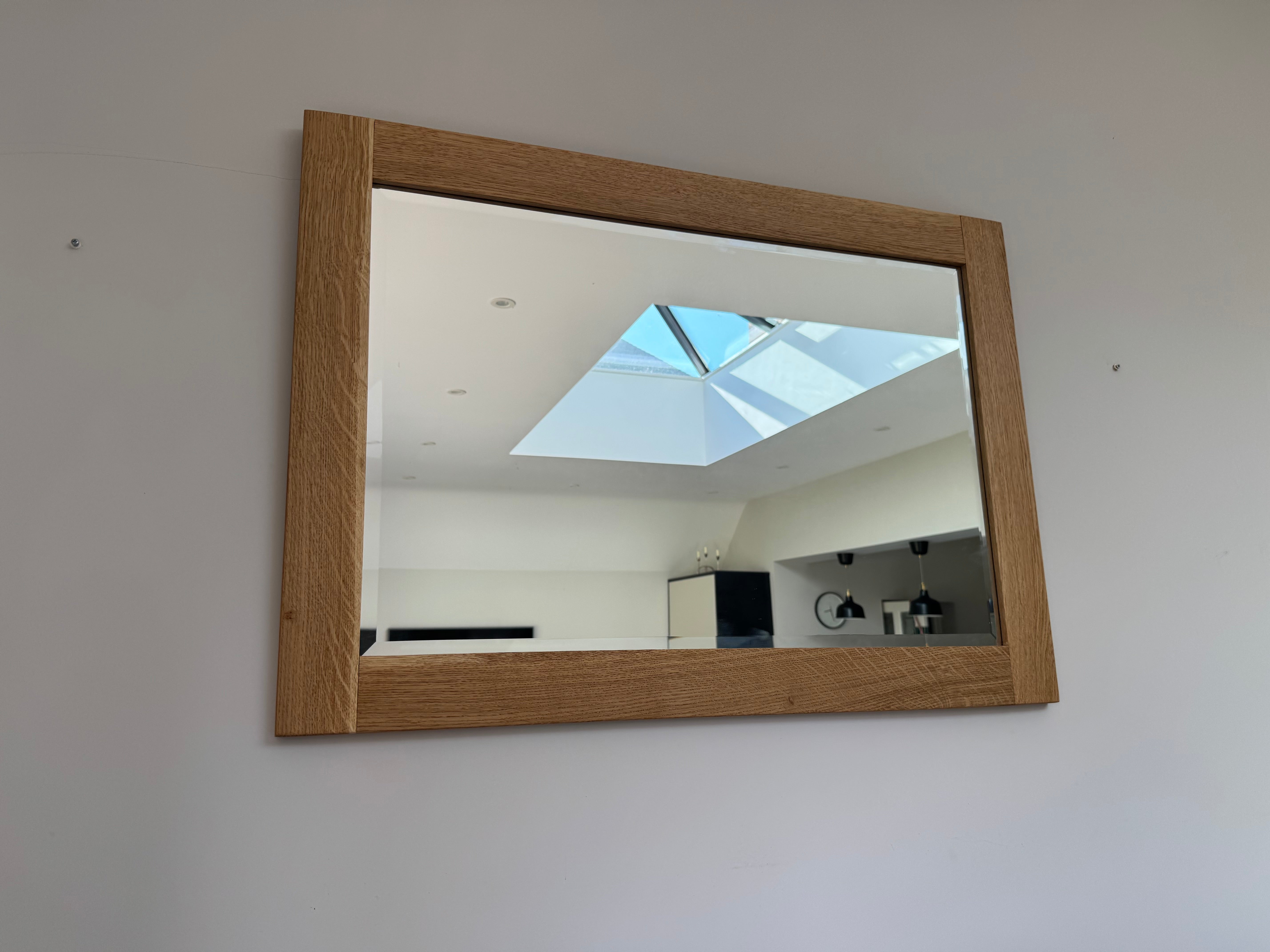 Solid Oak Wooden Mirror