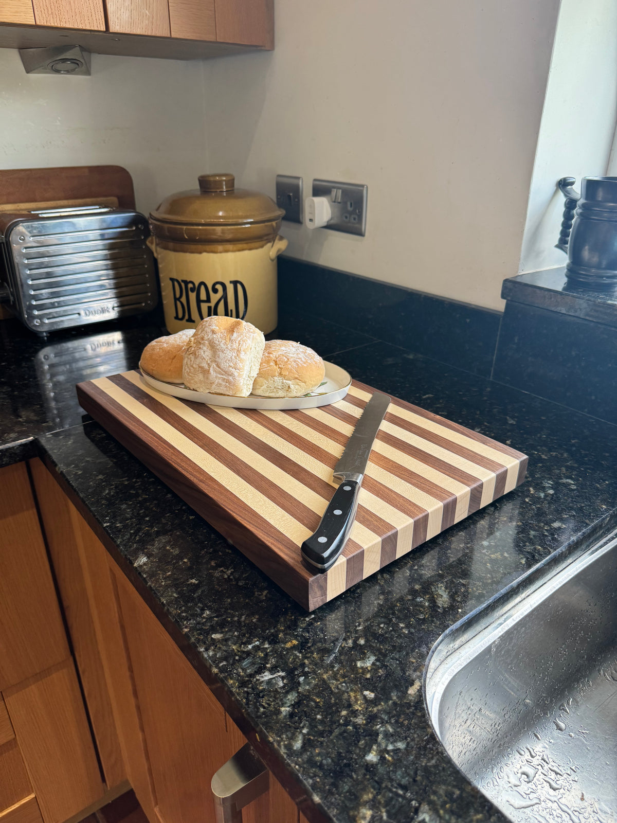 Walnut & Maple Striped Chopping Board