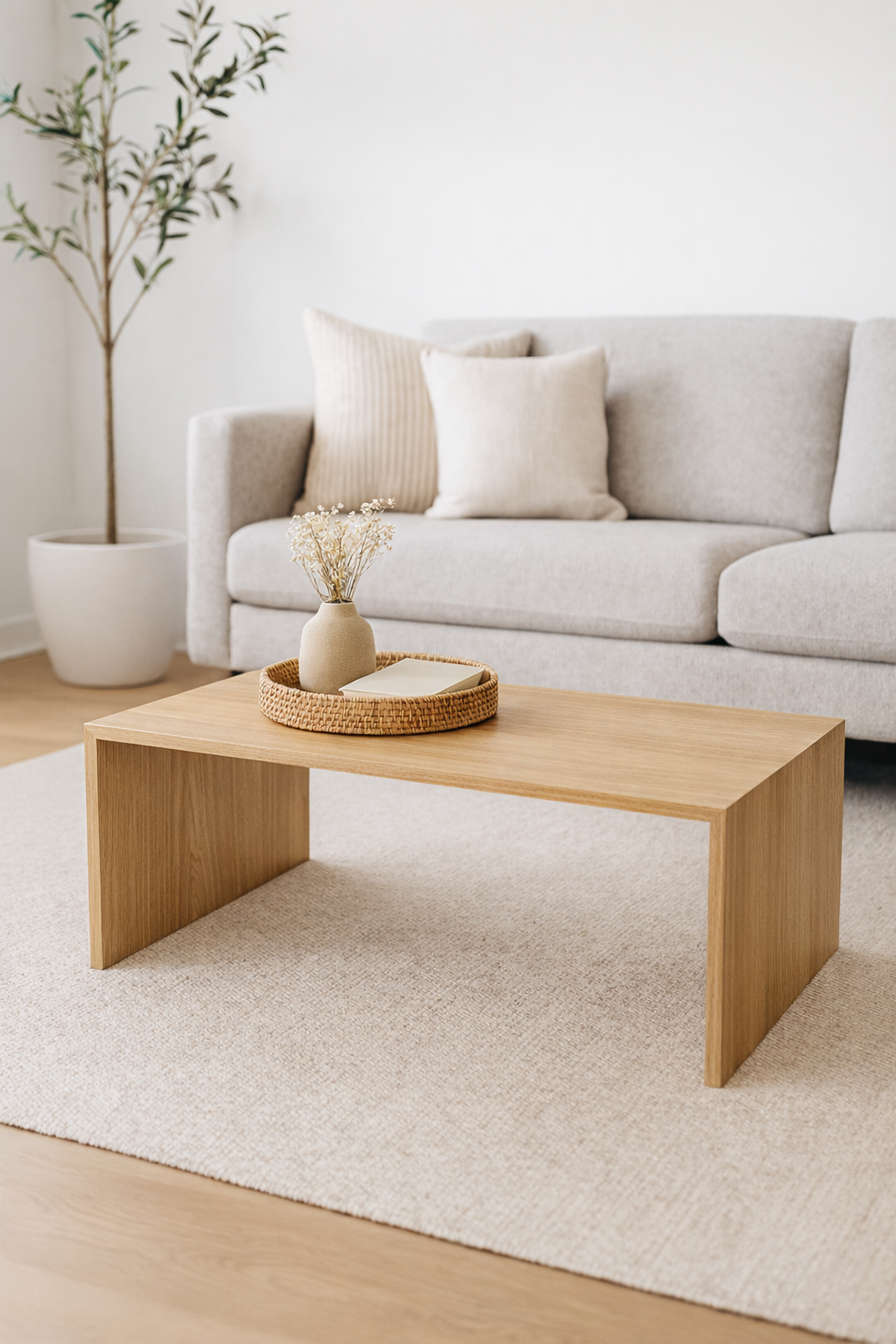 Premium Thick Solid Oak Coffee Table