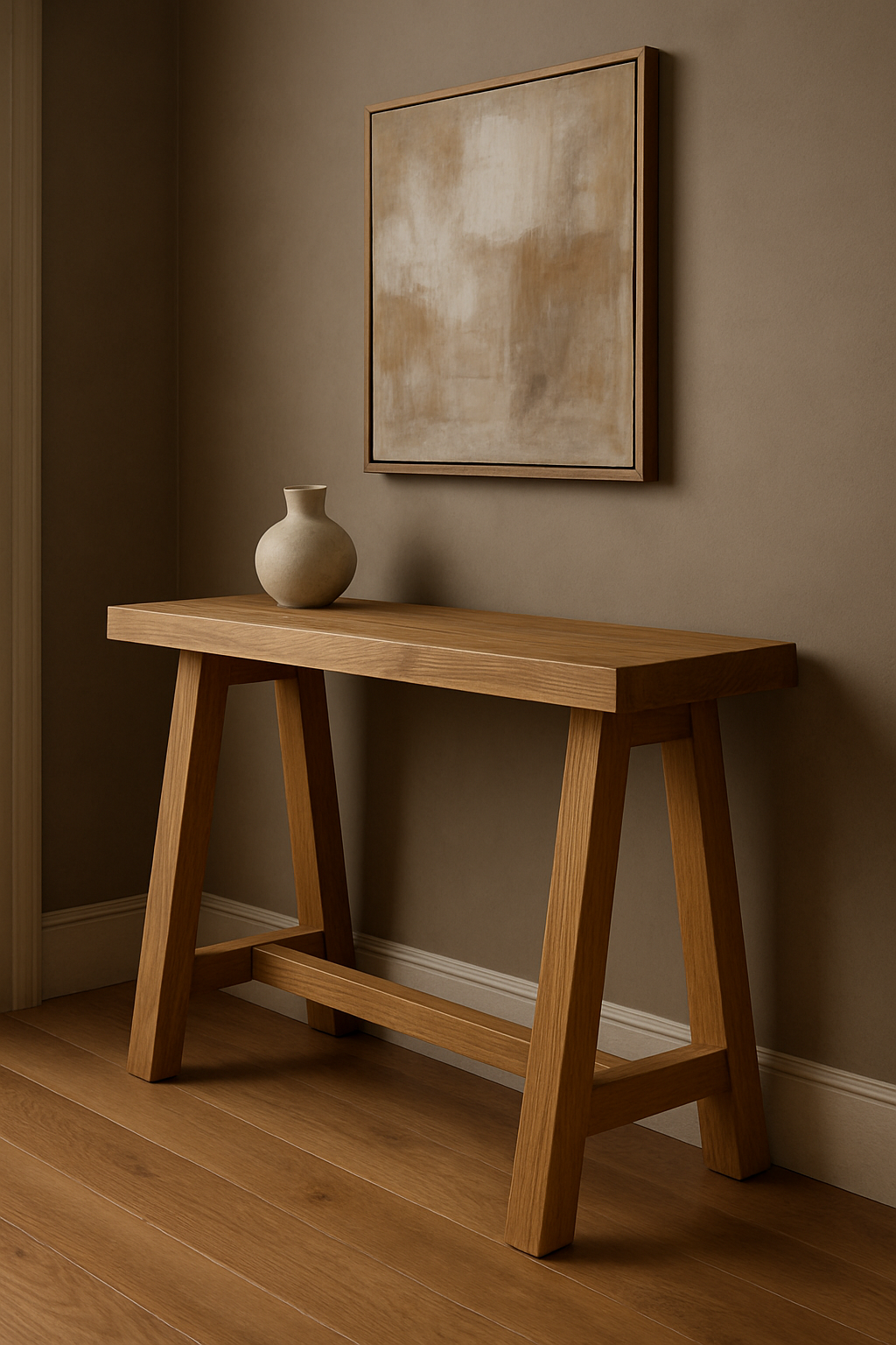 Solid Oak Console Table