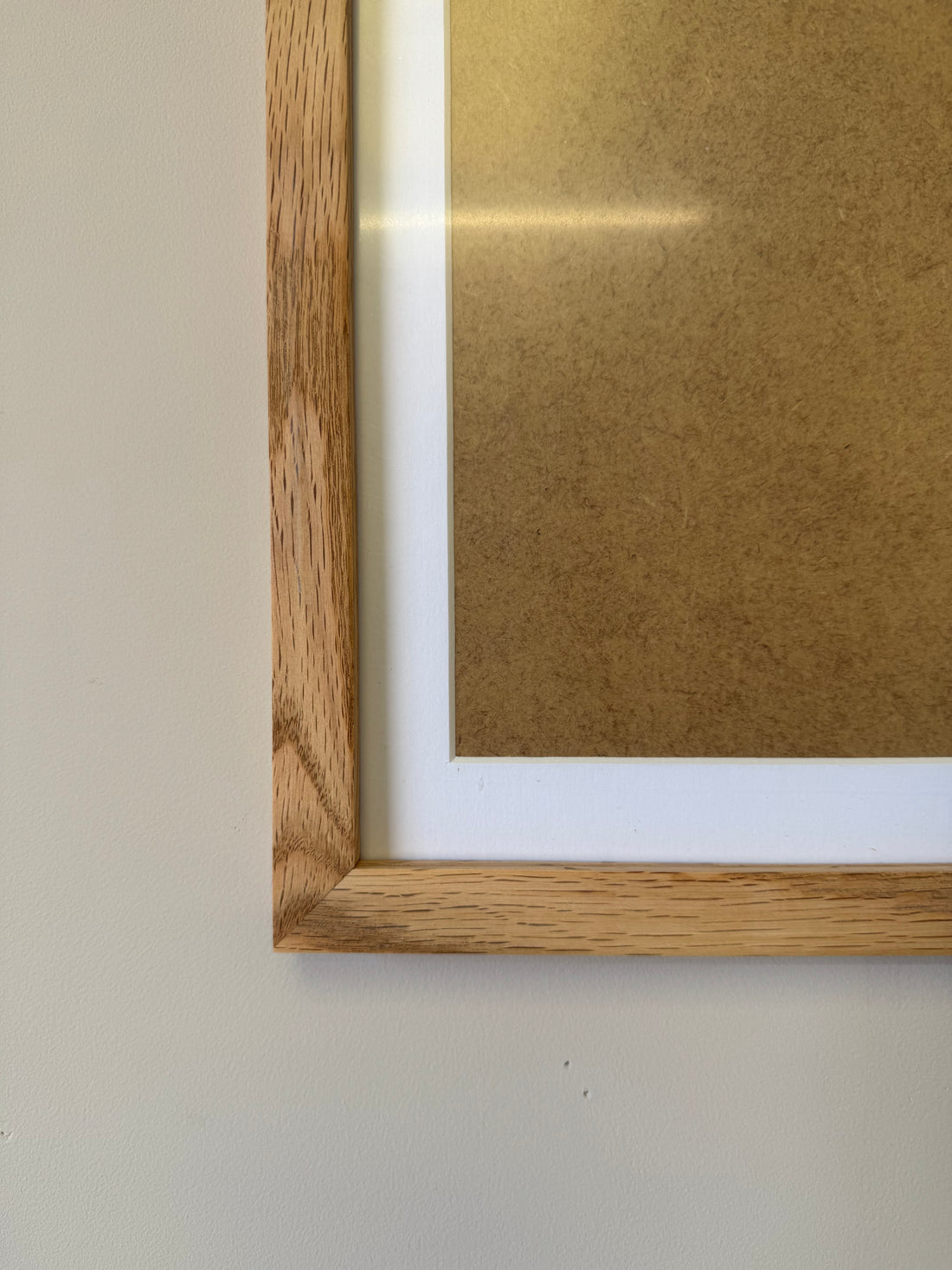 Oak Picture Frame Supplied With White Mount