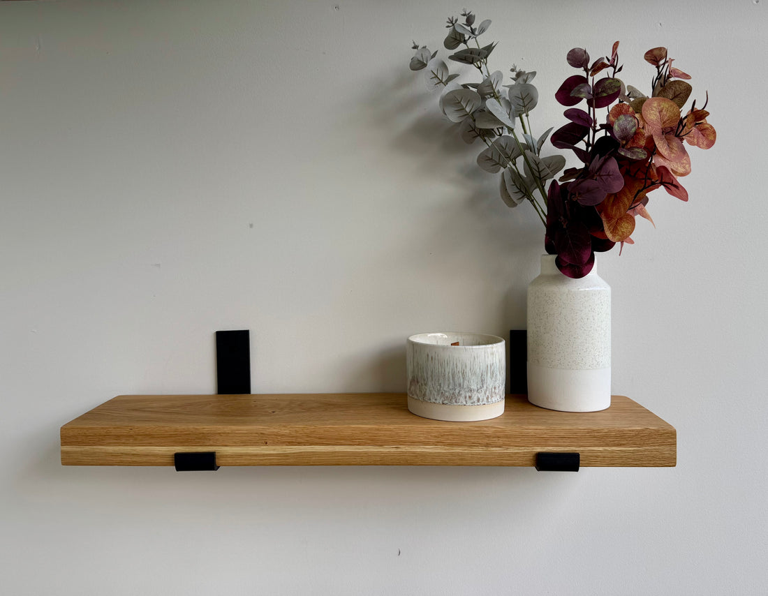 Solid Oak Wall Shelf - Up Bracket