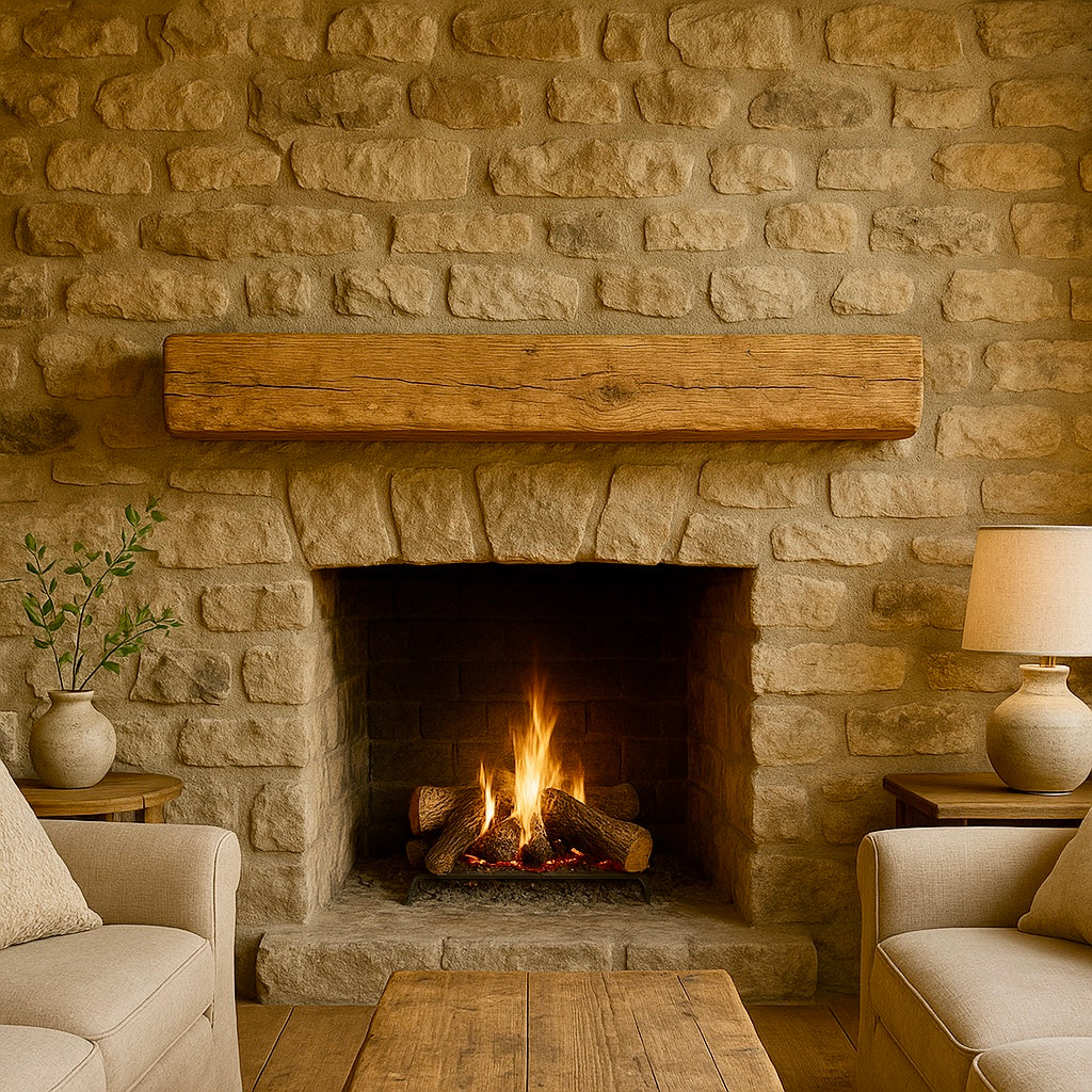 Solid Oak Mantle Piece Beam