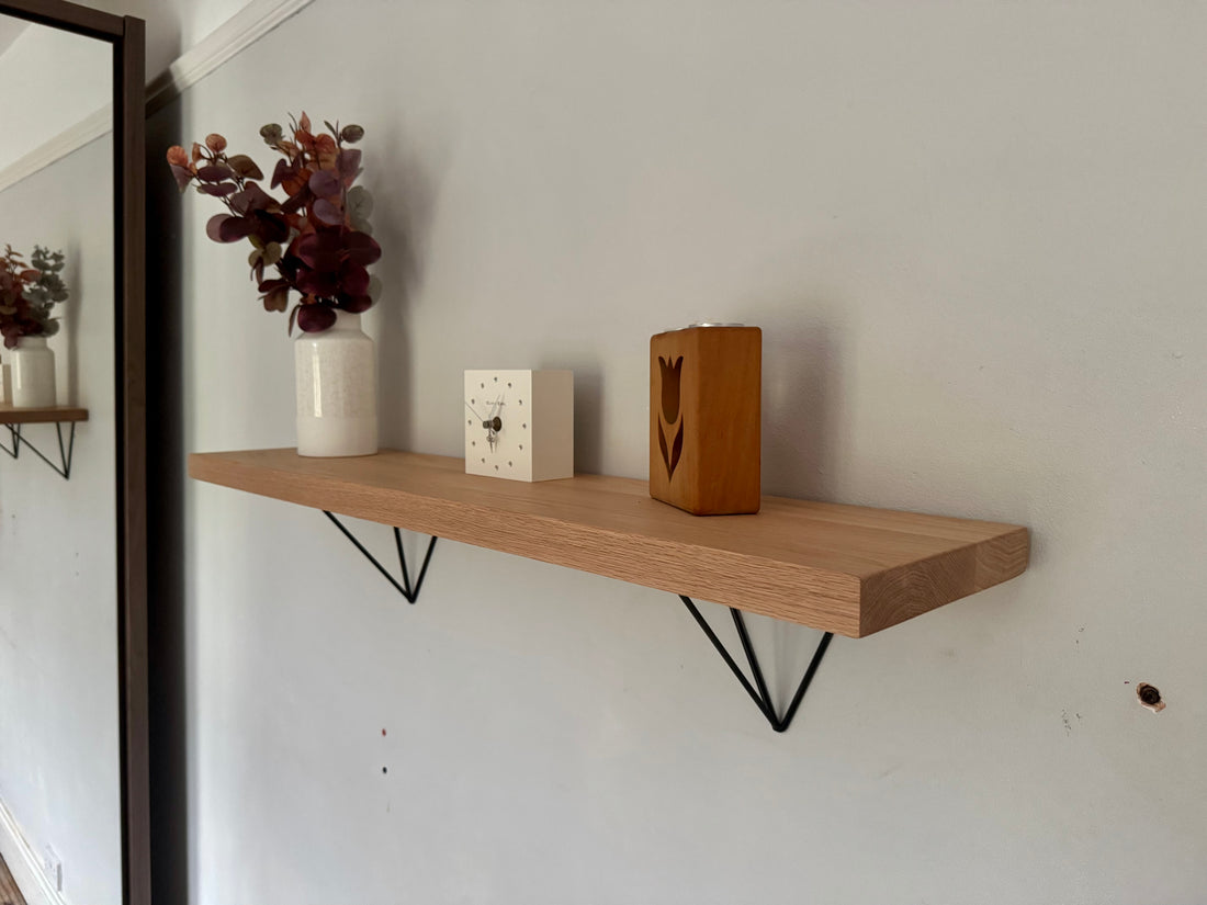 Thick Solid Oak Prism Shelf | Kitchen Shelving