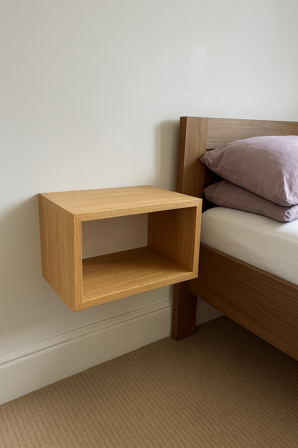 Solid Oak Floating Bedside Table