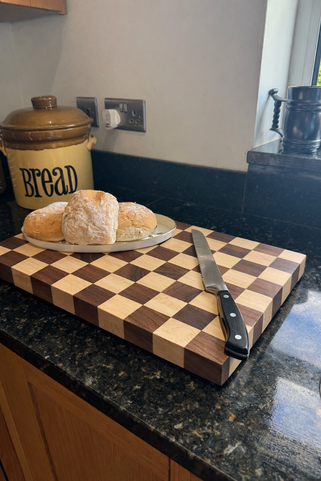 Chequered Walnut &amp; Maple Chopping Board