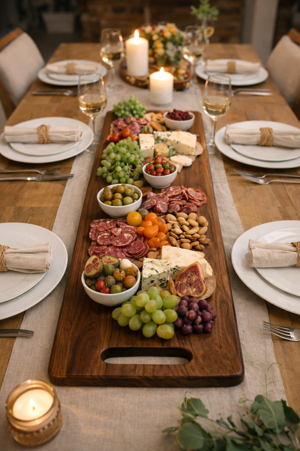 Solid Walnut Serving Board with Wooden Handles