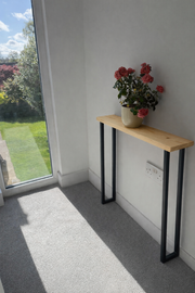 Rustic solid wood console table handmade in Hampshire