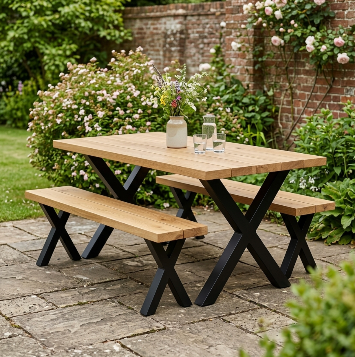 Solid Oak Outdoor Garden Table