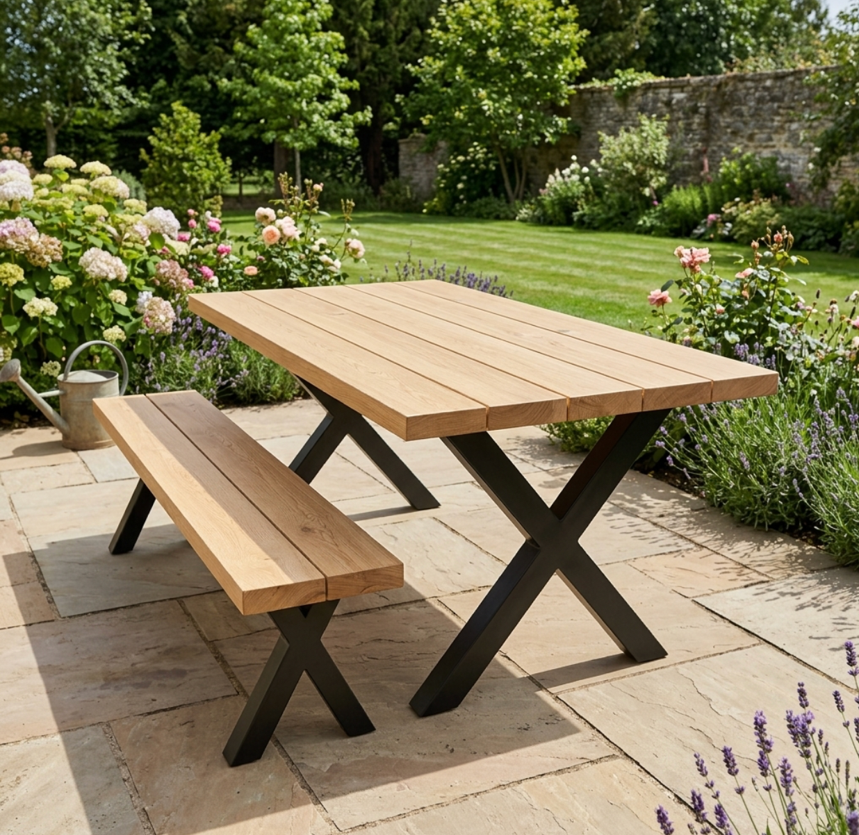 Solid Oak Outdoor Garden Table