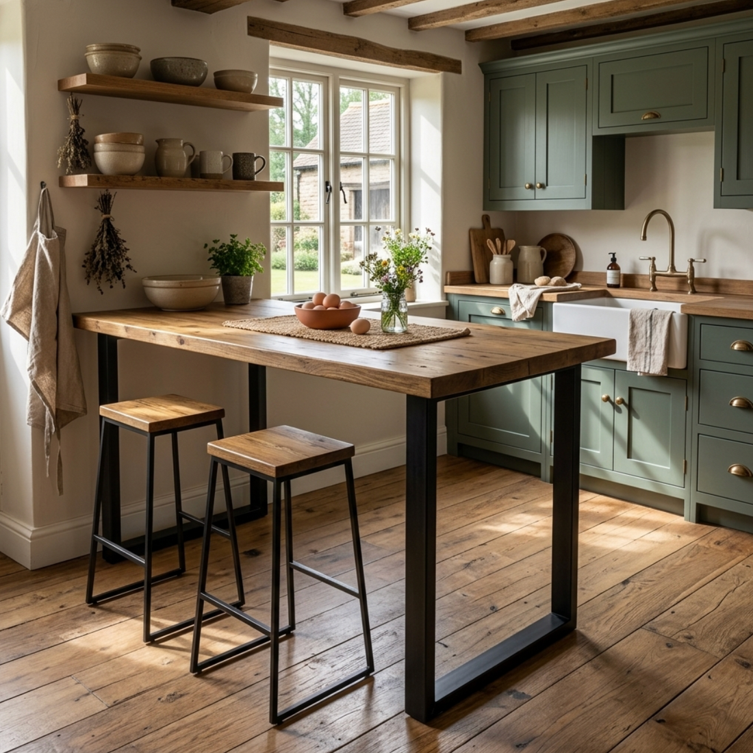 Rustic Wooden Breakfast Bar