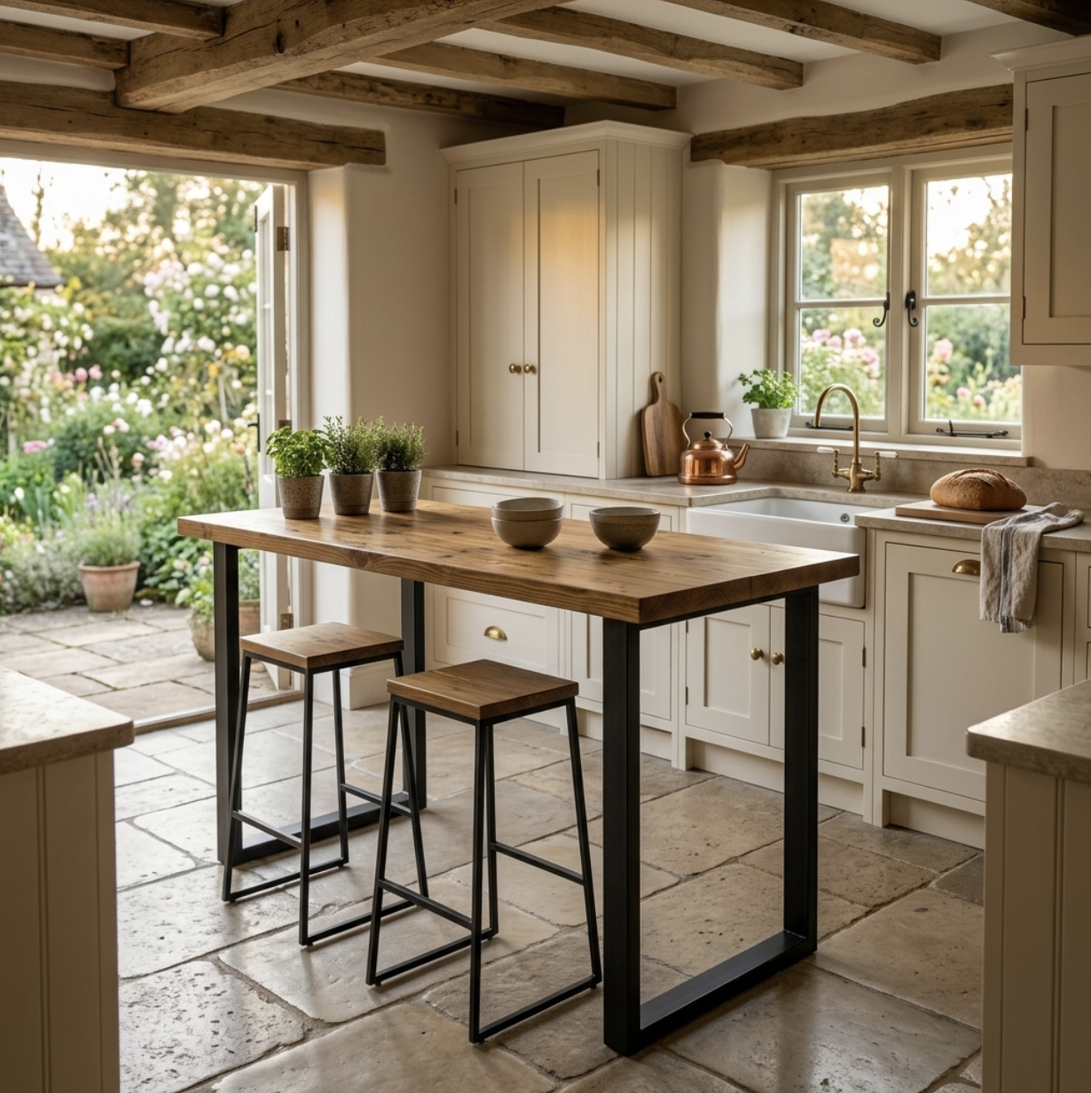 Rustic Wooden Breakfast Bar