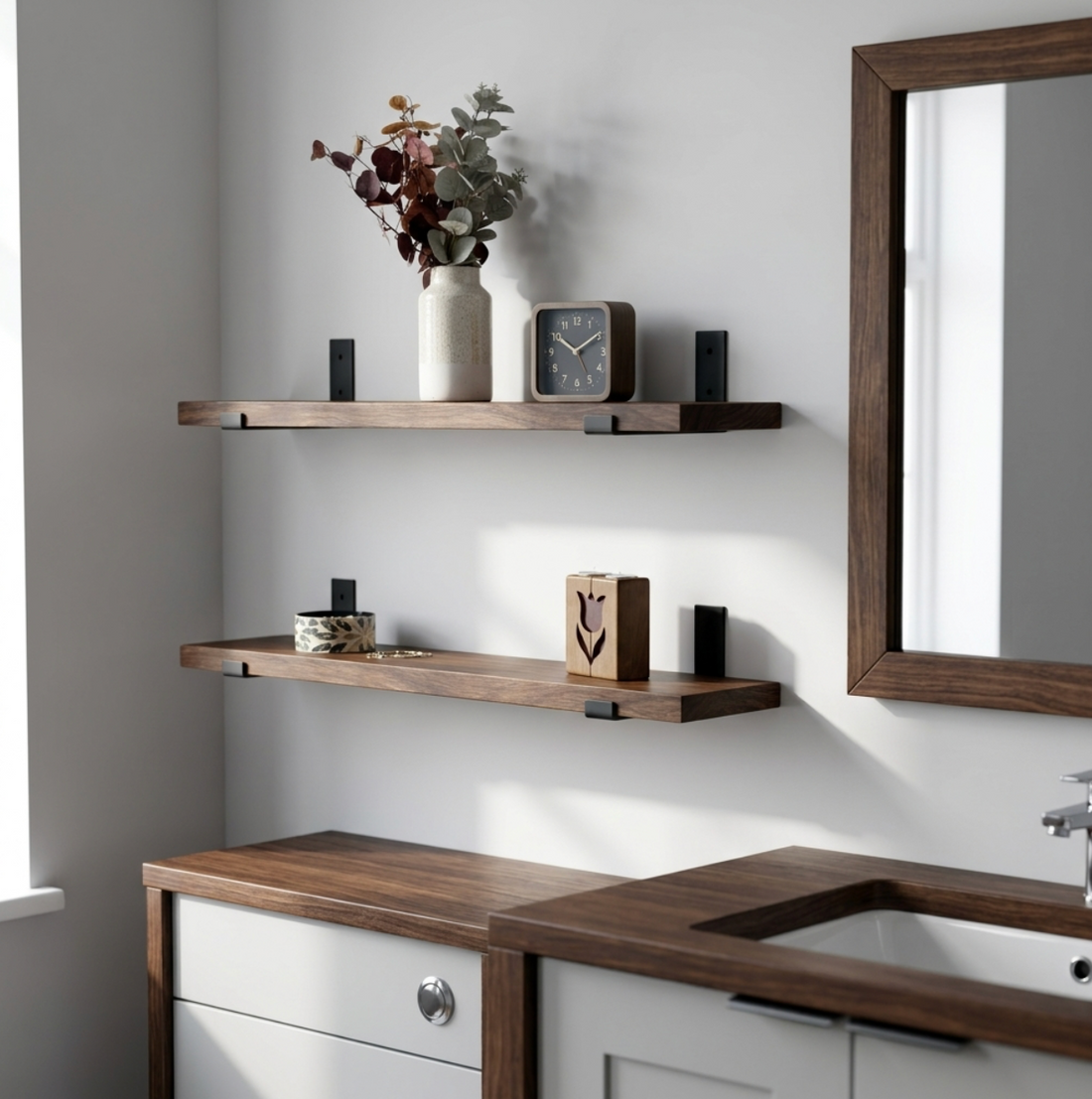 Solid Walnut Wooden Shelf