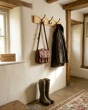 Rustic Wooden Wall Mounted Coat Rack