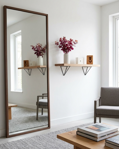 Thick Solid Oak Prism Shelf | Kitchen Shelving