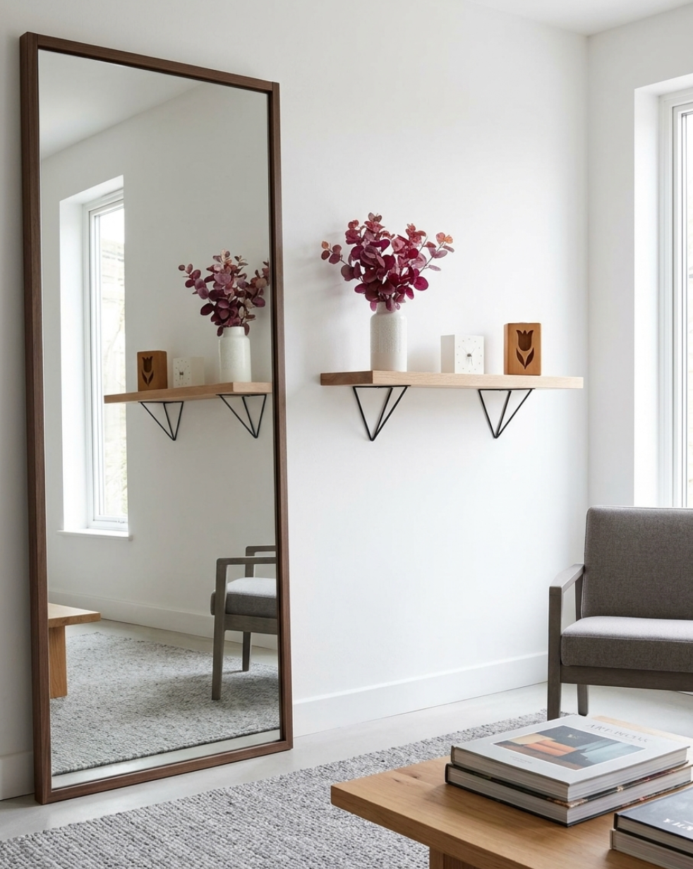 Thick Solid Oak Prism Shelf | Kitchen Shelving