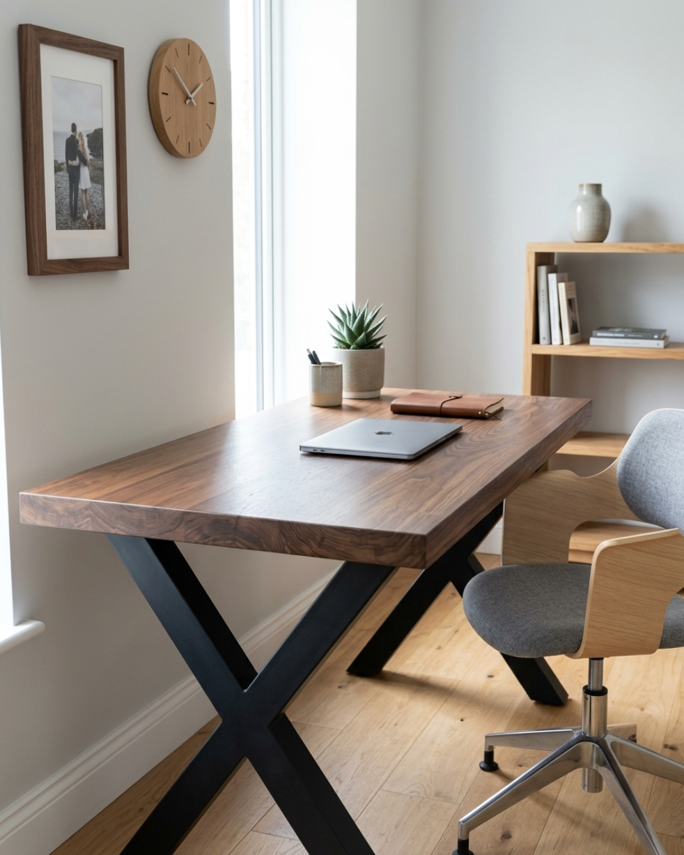 Thick Solid Walnut Office Desk