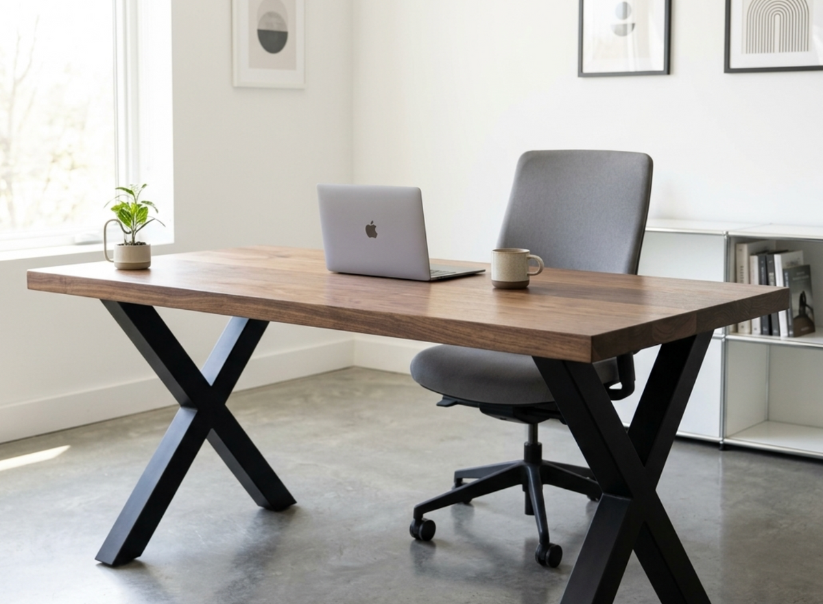 Thick Solid Walnut Office Desk