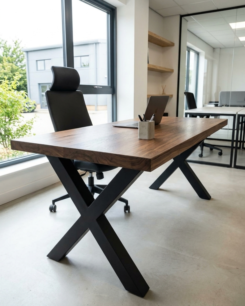 Thick Solid Walnut Office Desk