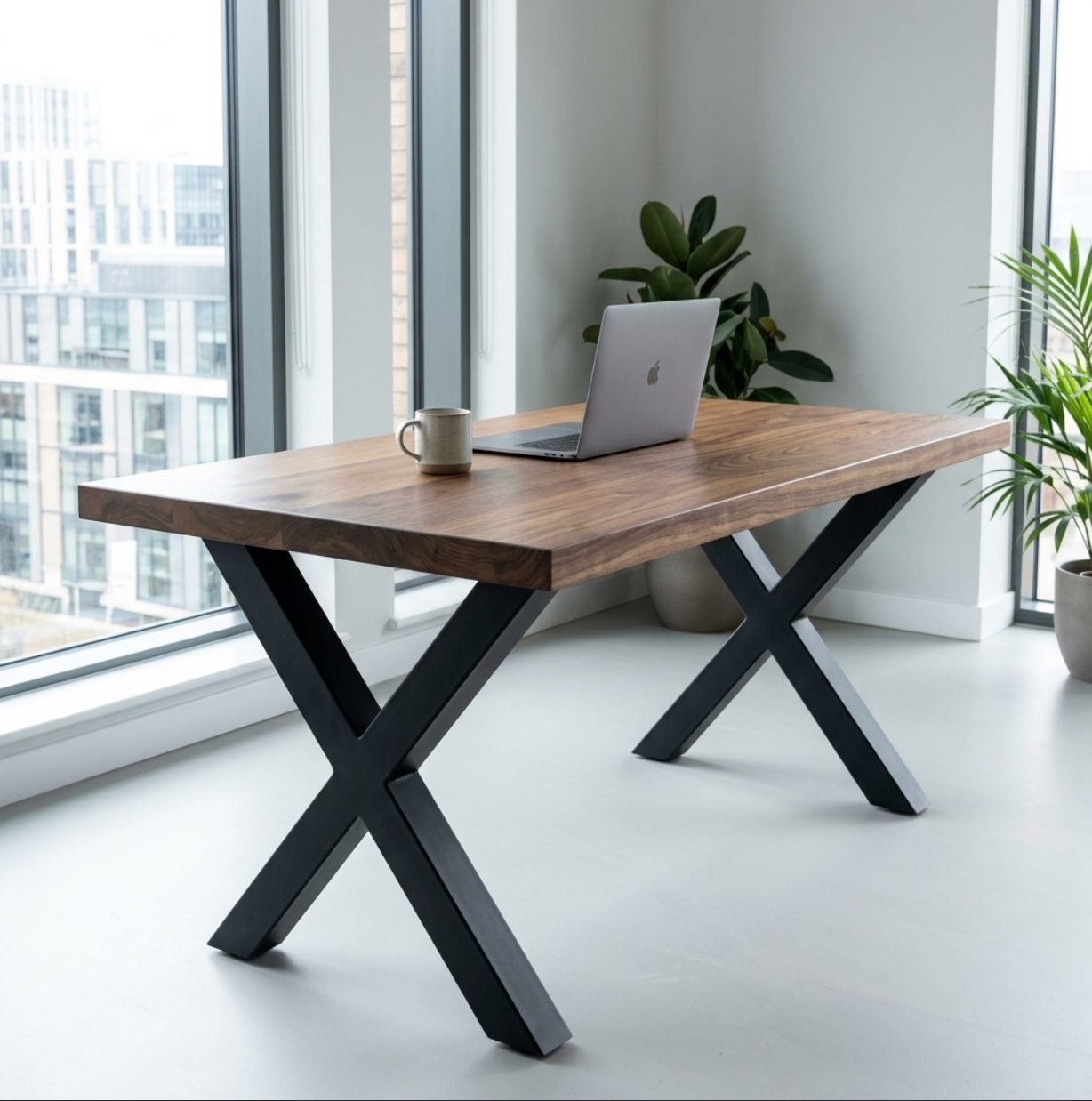 Thick Solid Walnut Office Desk