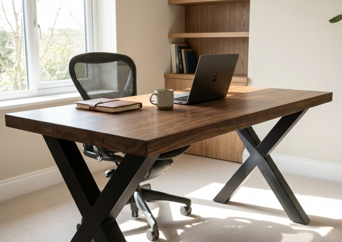 Thick Solid Walnut Office Desk
