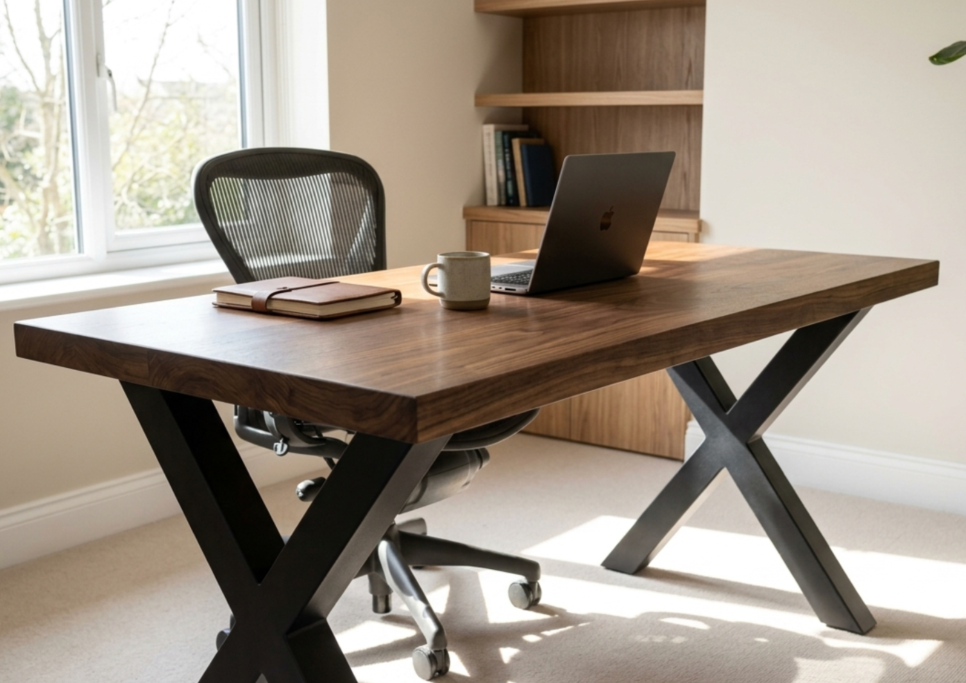 Thick Solid Walnut Office Desk