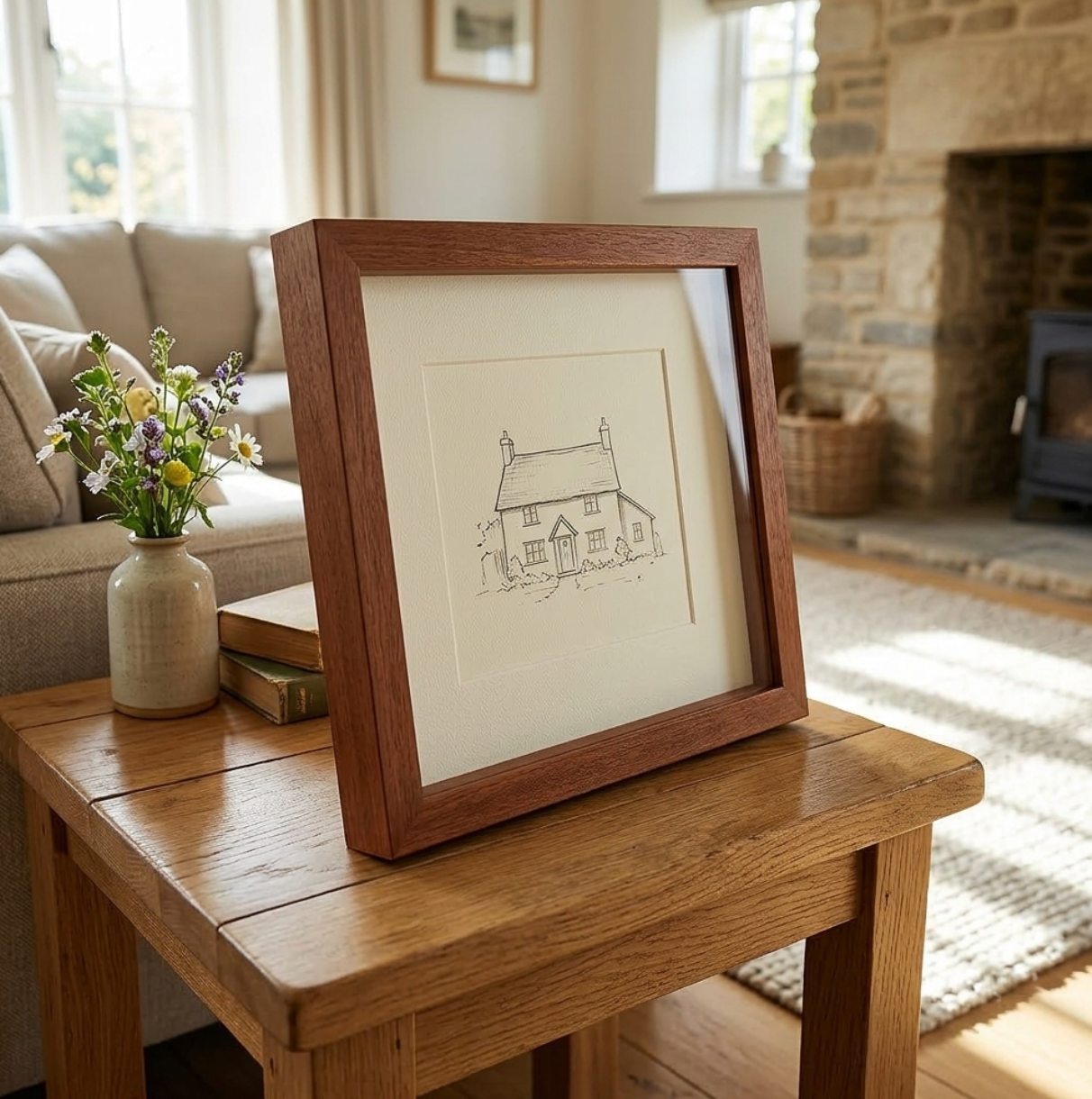 Solid Mahogany Wooden Box Frame