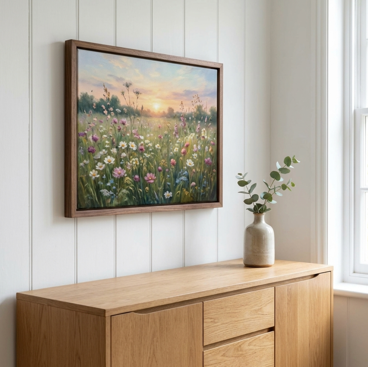 Walnut Canvas Float Frame